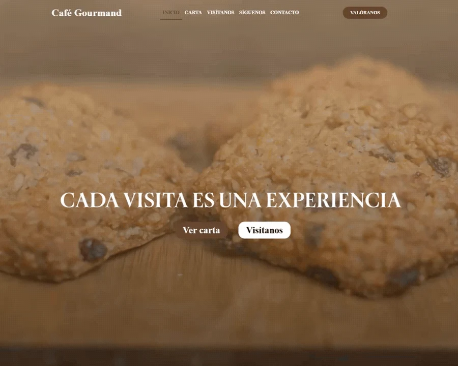 Café Gourmand website — portfolio preview